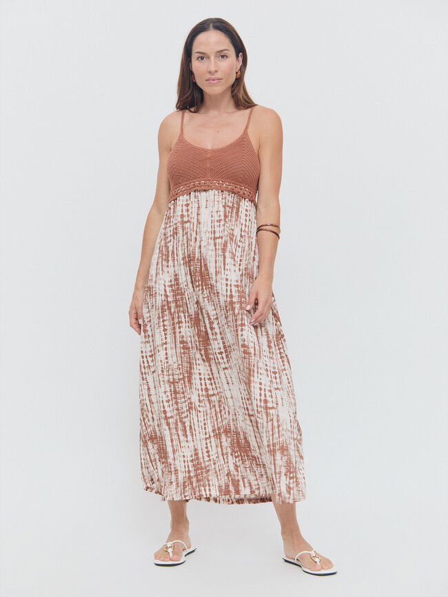 VESTIDO PECHERA CROCHET Estampado 1