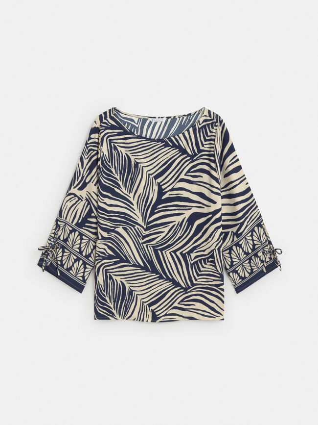 BLUSA MANGA LAZADA Azul Noche