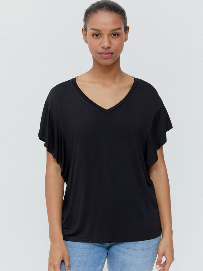 CAMISETA VOLANTES Negro