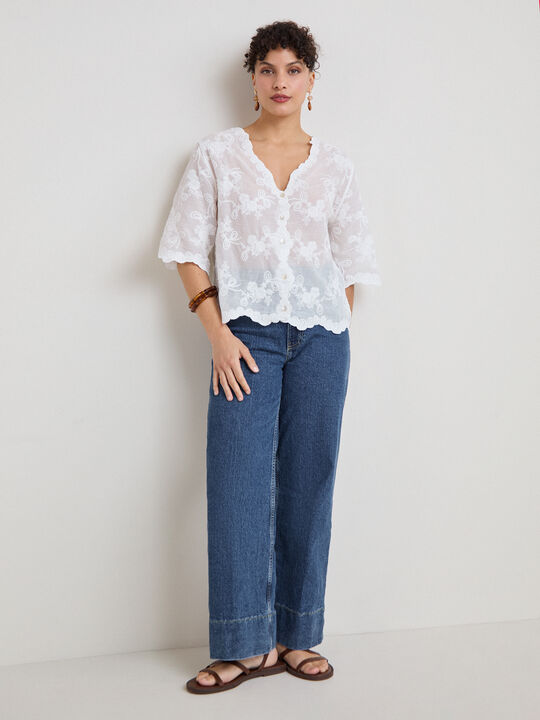 CAMISA R&Uacute;STICA BORDADOS Blanco Optico image number null