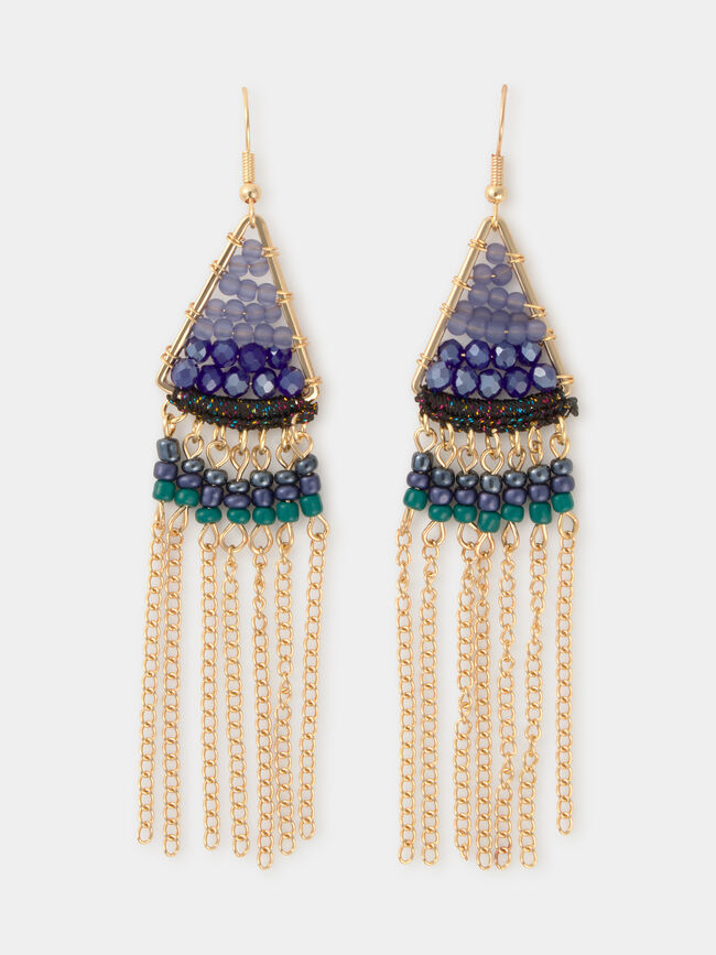 PENDIENTES LARGOS BRILLOS Oro