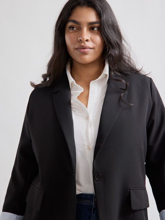 BLAZER PUÑO RAYAS Negro image number null