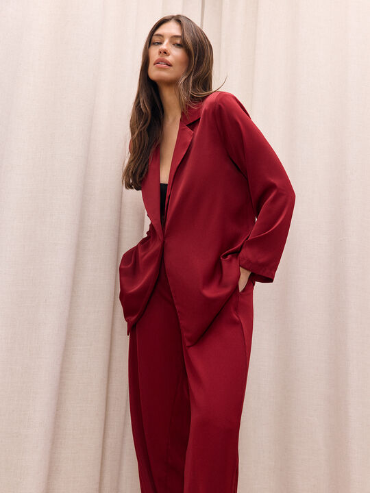 BLAZER BOTÓN DORADO Rojo Cereza image number null