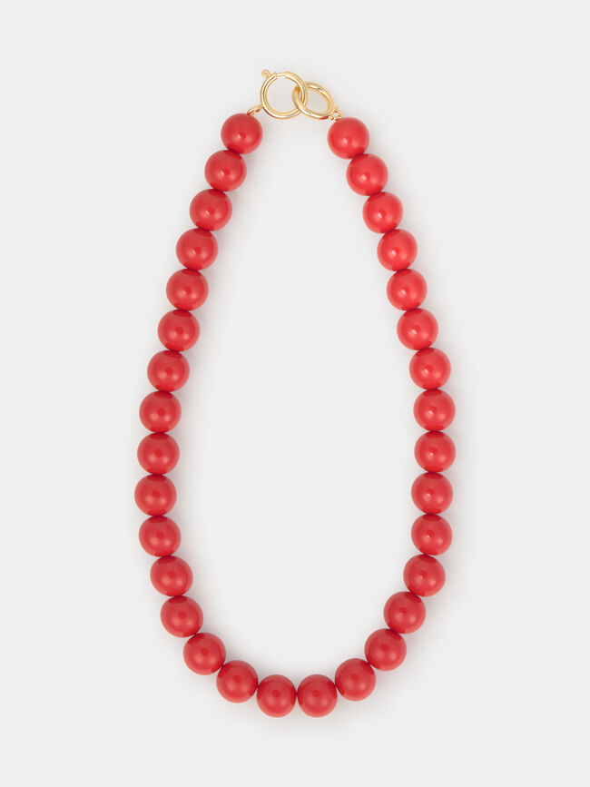 COLLAR MEDIO BOLAS Rojo