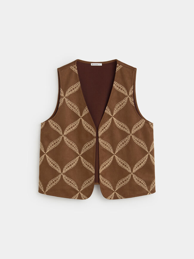 CHALECO ANTELINA DETALLE Marron