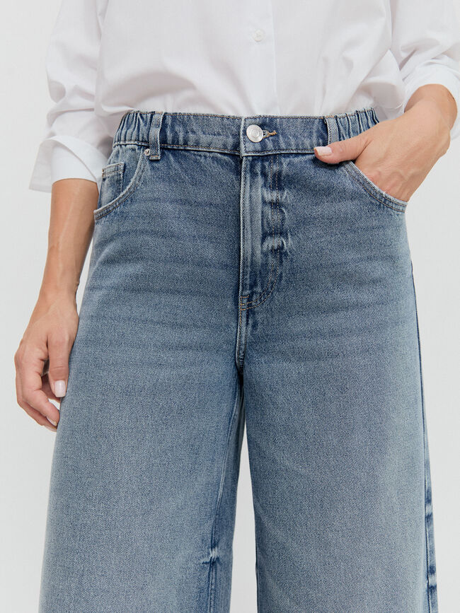 SUPER WIDE LEG GOMA Mid blue