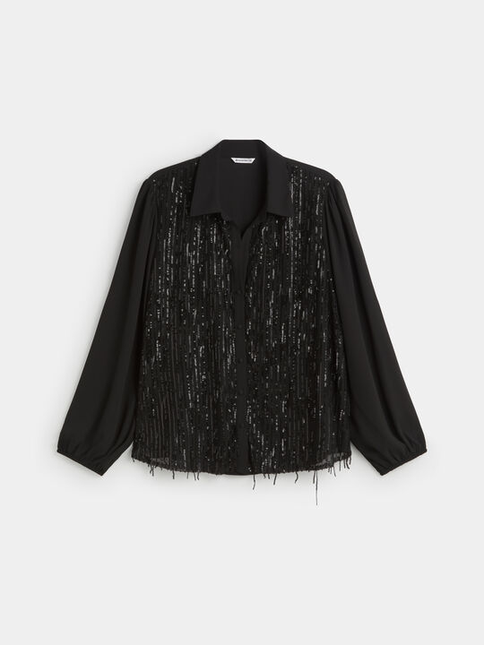 CAMISA DE LENTEJUELAS Negro image number null