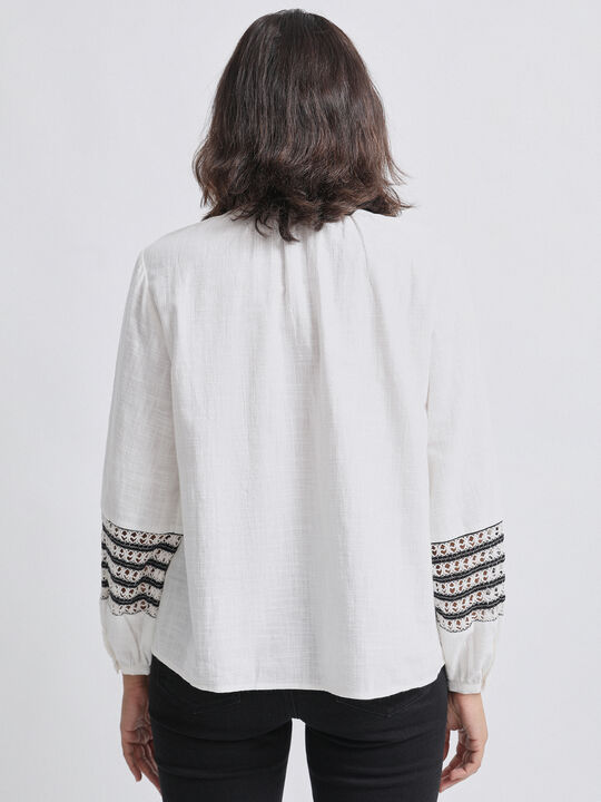 BLUSA DETALLE MANGA Blanco Hueso image number null