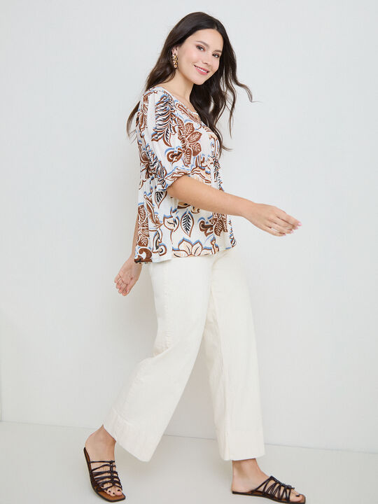 BLUSA FRUNCES ESTAMPADA Estampado 1 image number null