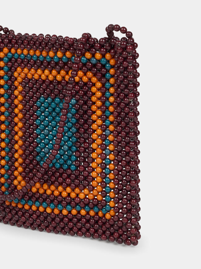 Bolso abalorios Marron Claro