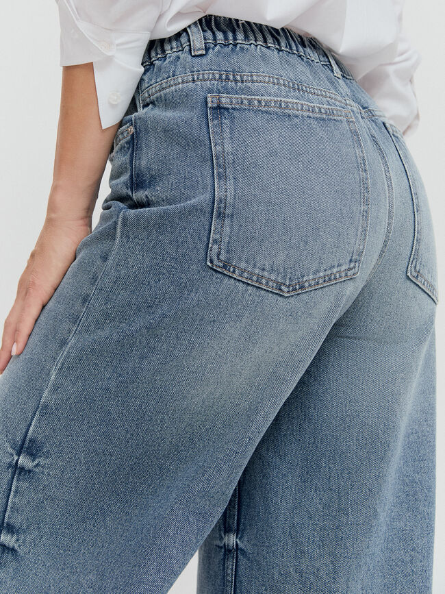 SUPER WIDE LEG GOMA Mid blue