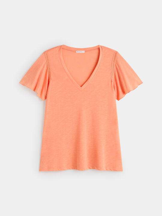 Camiseta manga volante naranja barro image number null
