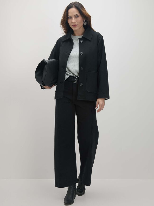 CHAQUETA PAÑO BASICA Negro