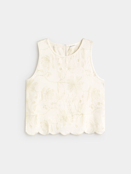 TOP DETALLE  BORDADOS Crudo image number null