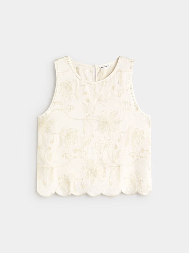 TOP DETALLE  BORDADOS Crudo