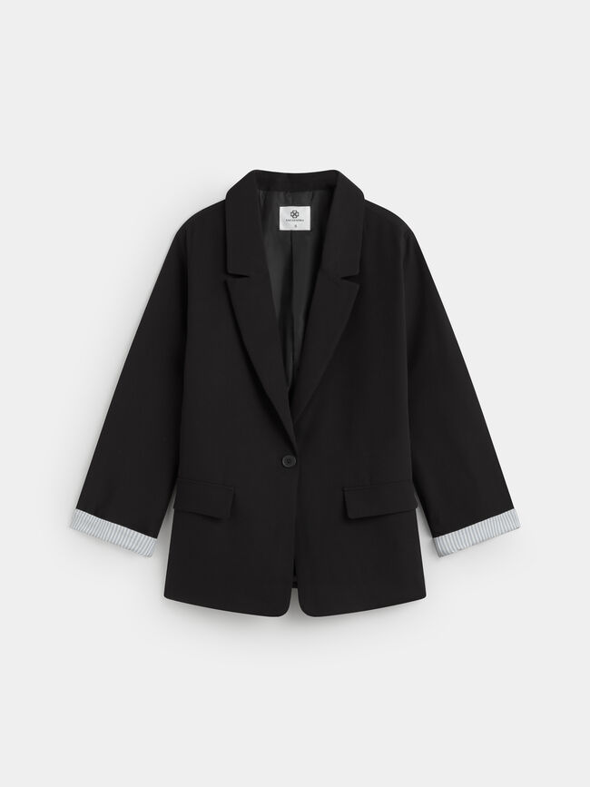 BLAZER PUÑO RAYAS Negro