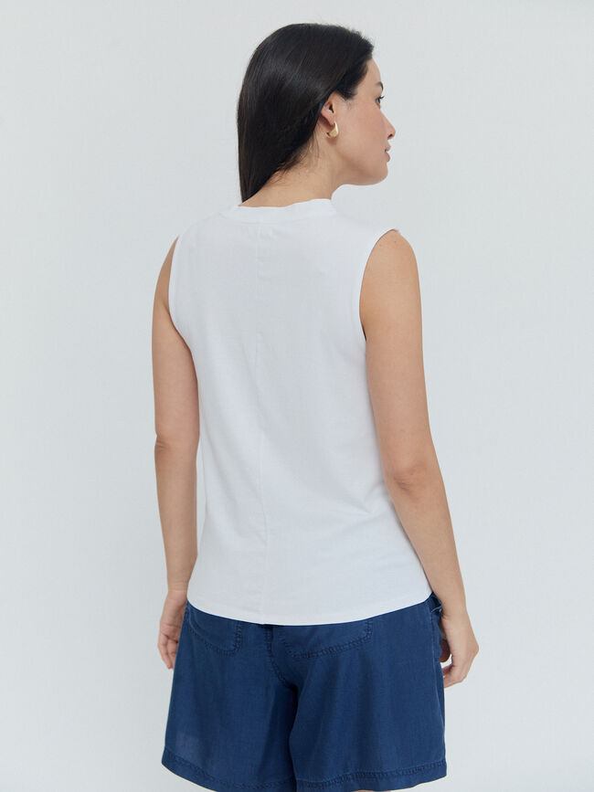 CAMISETA ENCAJE SISAS Blanco Optico