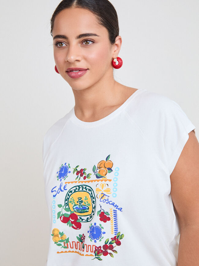 CAMISETA VERANEO TOSCANA Blanco Hueso