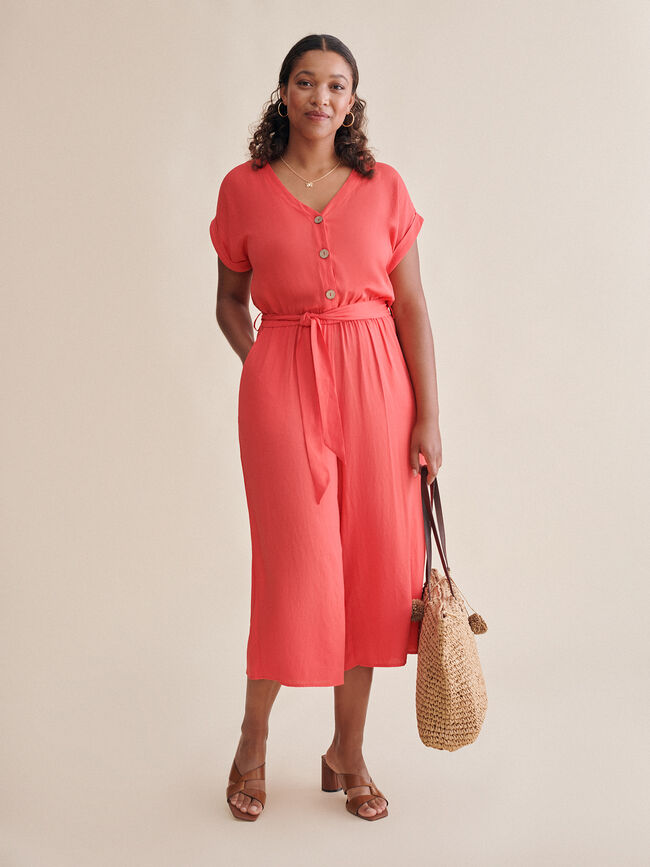 Mono abotonado cuello pico Coral