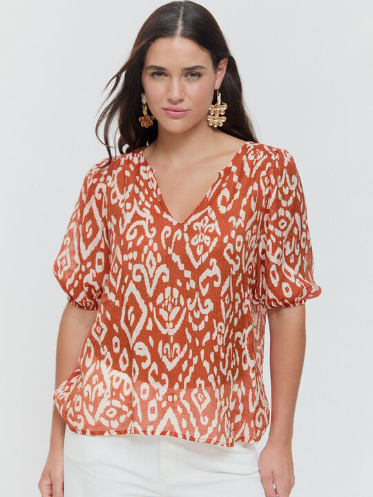 BLUSA MANGA ABULLONADA Teja image number null