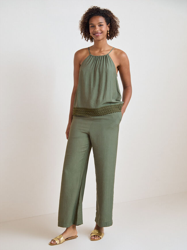 TOP  HALTER FORNITURA Kaki