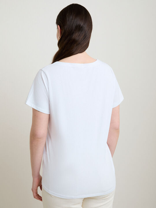 CAMISETA MUCHACHA FLORES Blanco Optico image number null