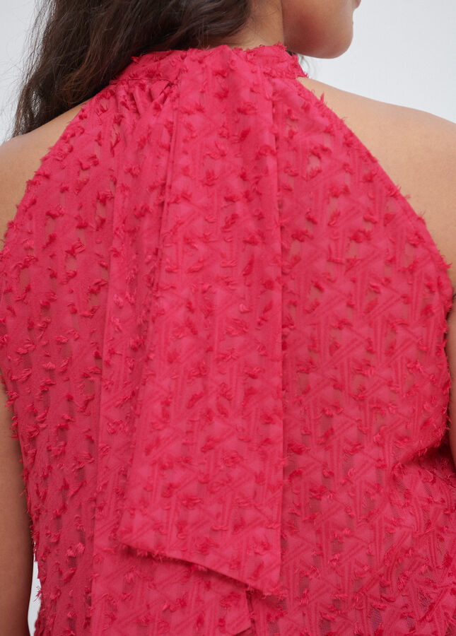 TOP HALTER TEXTURA Fucsia