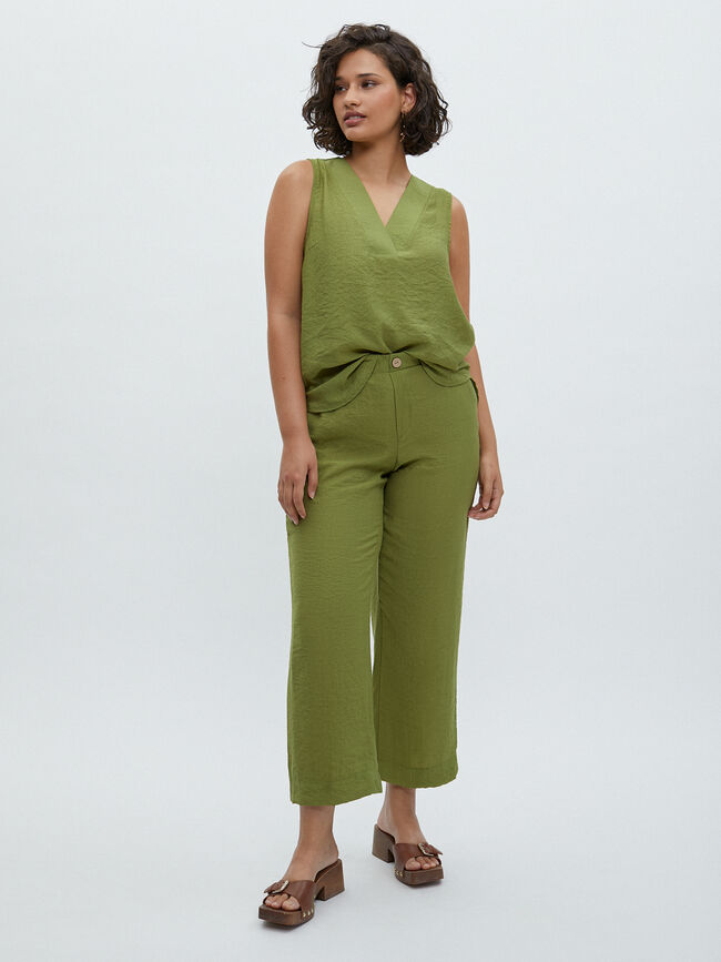 BLUSA RÚSTICA SIN MANGAS Oliva