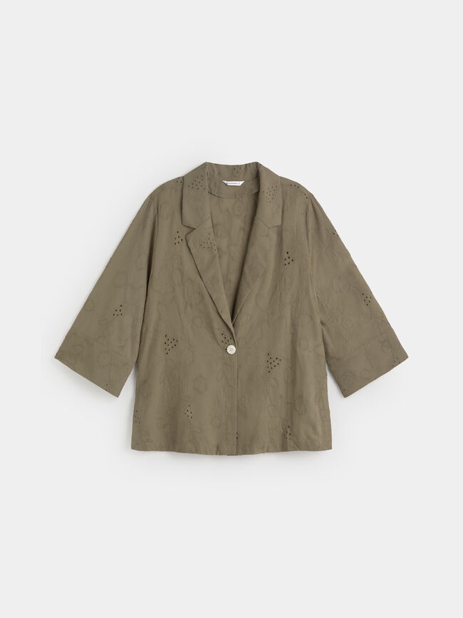 CHAQUETA DETALLE TROQUELADOS Kaki