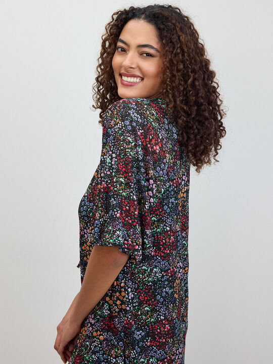 VESTIDO FLORES VOLANTES Estampado 1 image number null