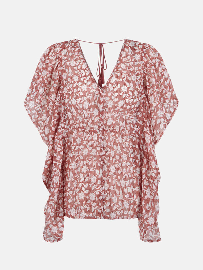 BLUSA detalle volante en mangas Estampado 1