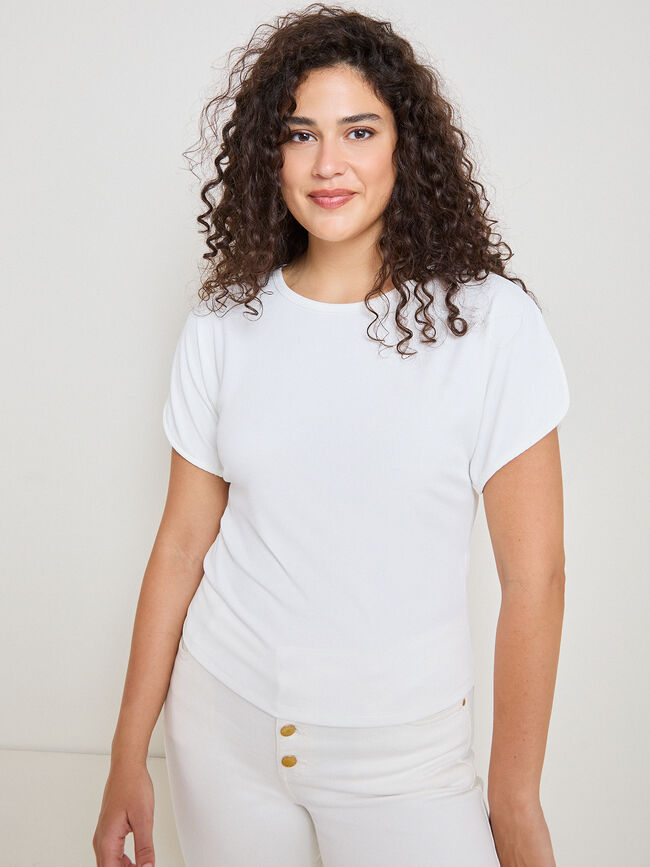 CAMISETA ABERTURAS HOMBRO Blanco Optico