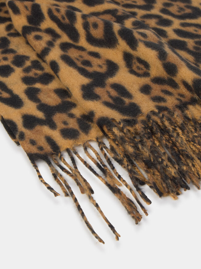 PAÑUELO ESTAMPADO ANIMAL Marron