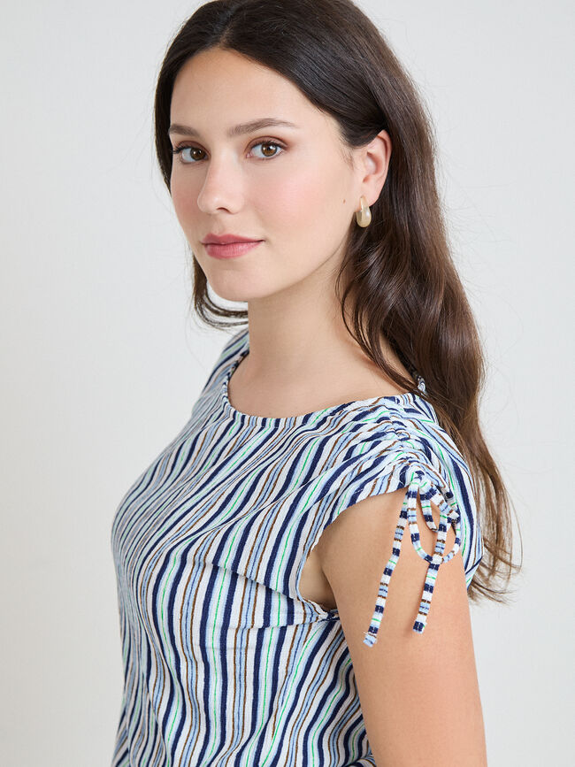 CAMISETA SET ESTRUCTURA FRUNCIDOS Azul Marino