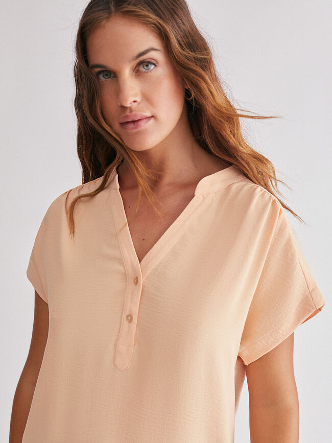 Blusa hombro caído Mandarina