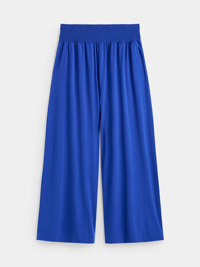 PANTALÓN CROP PALAZZO Azul Brillante
