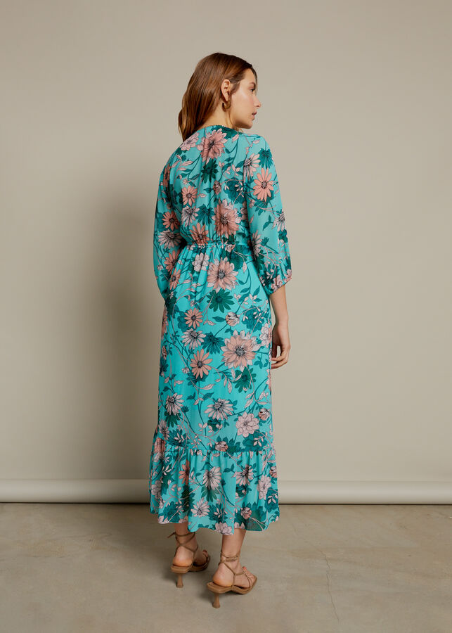 Vestido cruzado volante Estampado 1