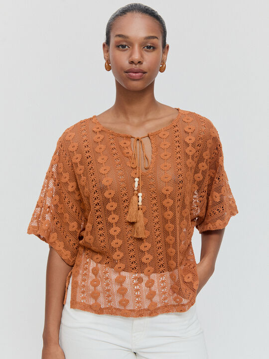 CAMISETA ABERTURAS LATERALES Cognac image number null