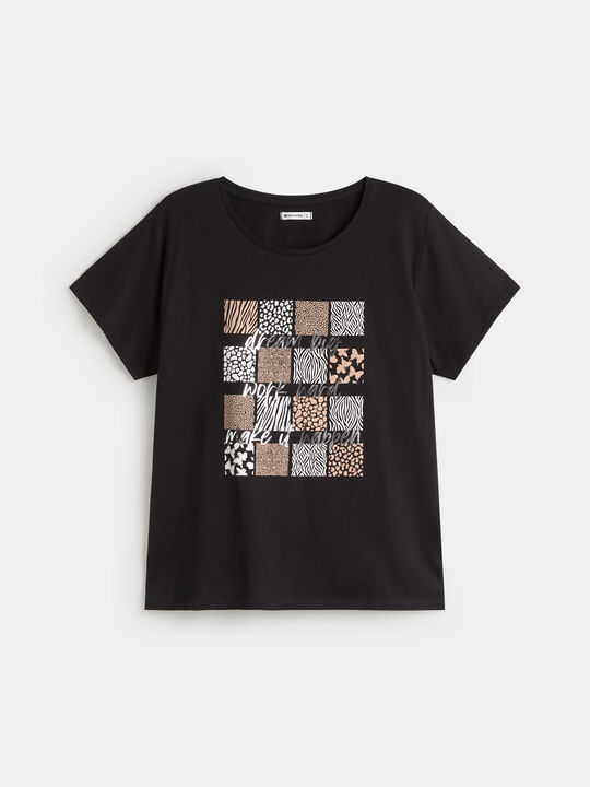 CAMISETA COLLAGE ANIMAL Negro image number null