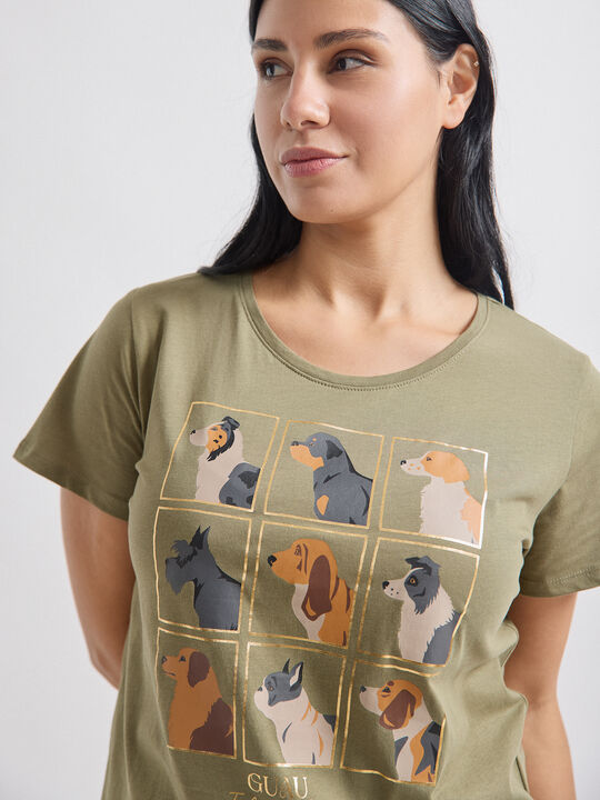 CAMISETA POSICIONAL PERROS Kaki image number null