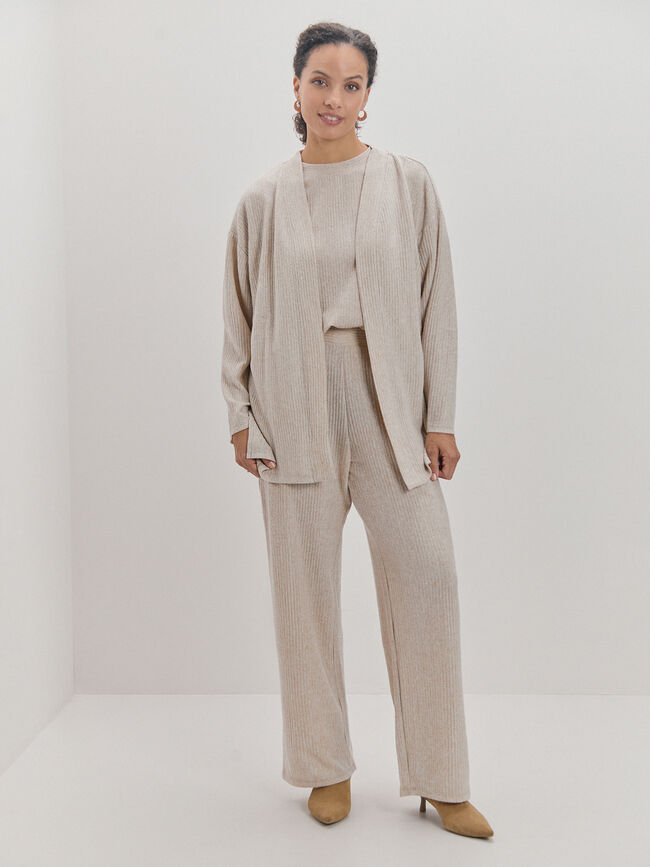 CARDIGAN LANOSO PIEDRA OSCURO