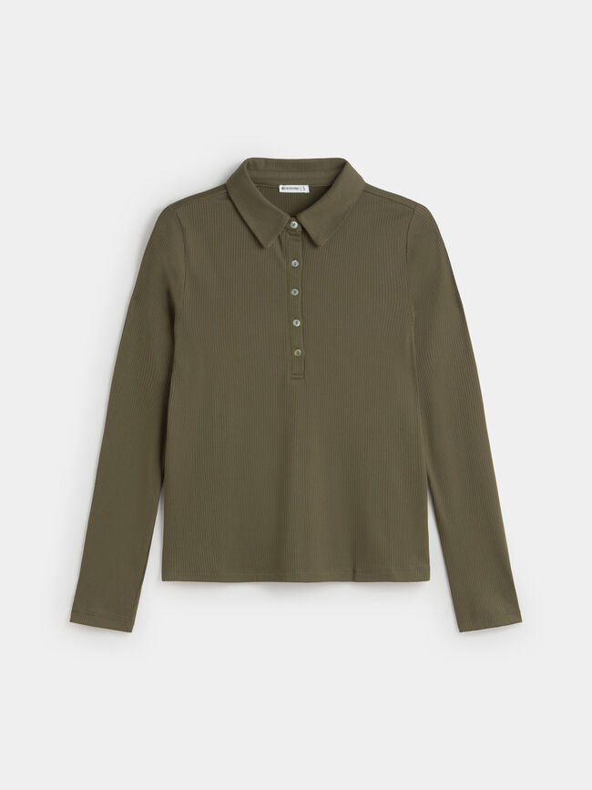 CAMISETA CUELLO POLO verde militar