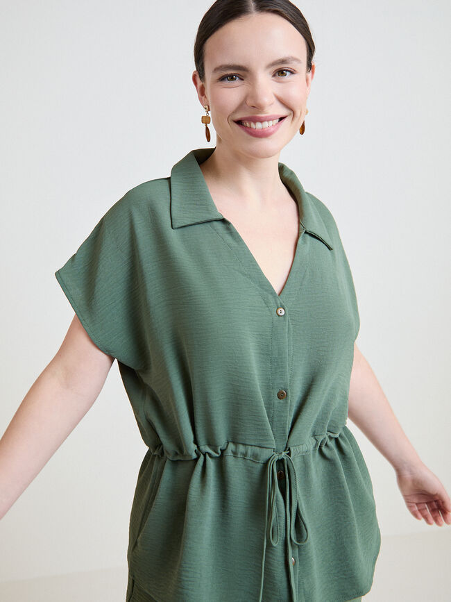BLUSA SAFARI Verde oscuro