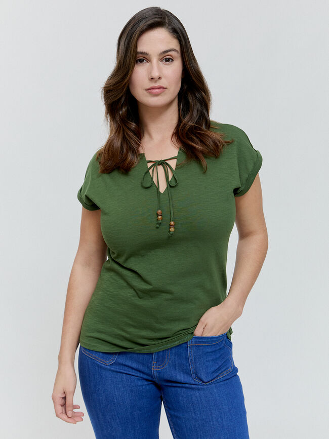 CAMISETA DETALLE Verde oscuro