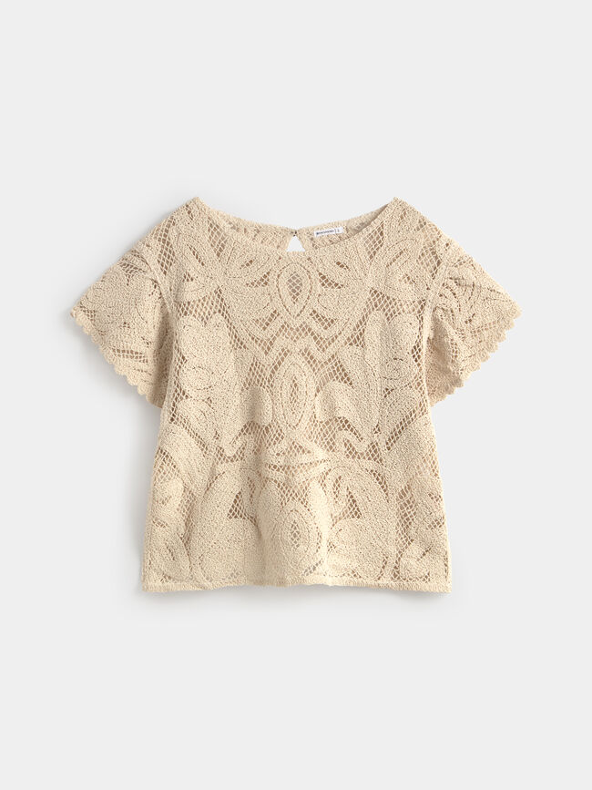 JERSEY CROCHET MANGAS Crudo