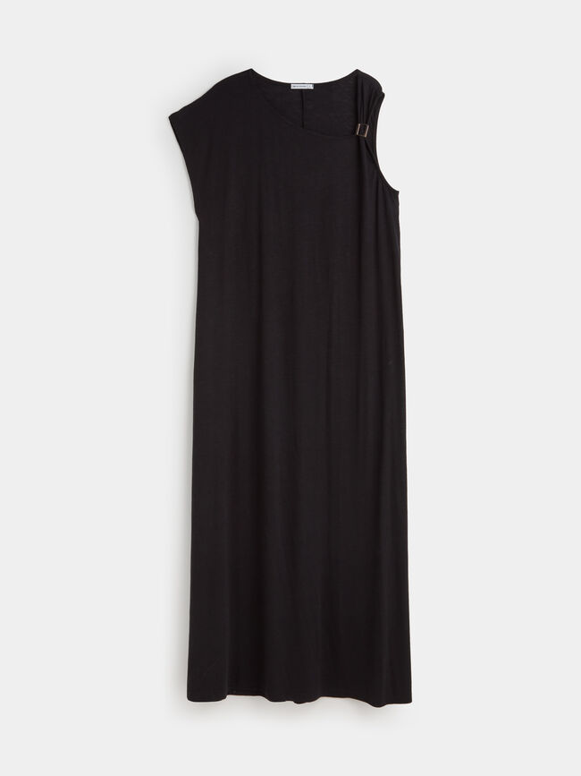 VESTIDO DETALLE APLIQUE Negro