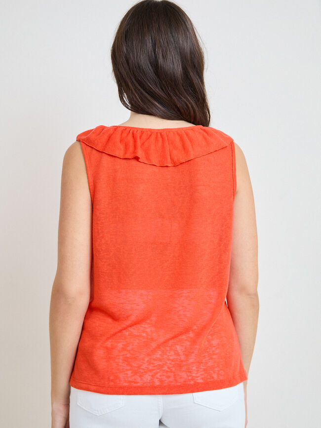 TOP CUELLO VOLANTE Rojo Pimenton