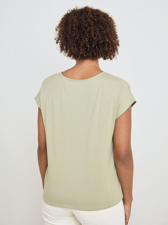 CAMISETA DETALLE ARANDELA kaki claro