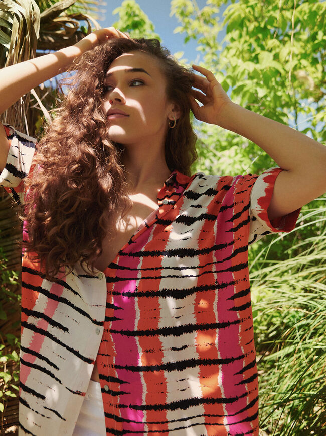 Blusa fluida Naranja quemado