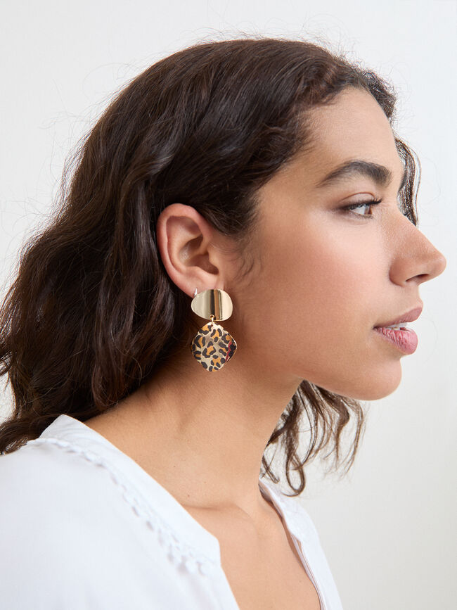 PENDIENTE ESTAMPADO ANIMAL Oro